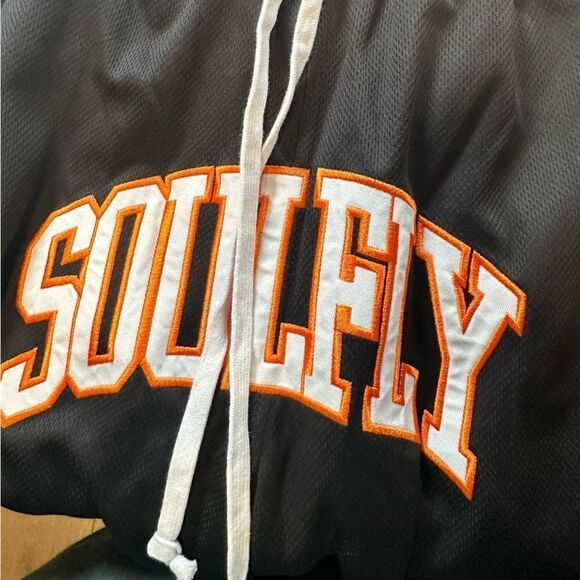 NWT Rod Wave Soulfly Black Basketball Shorts Earth Fire Patch Drawstring Size XL - Picture 6 of 8